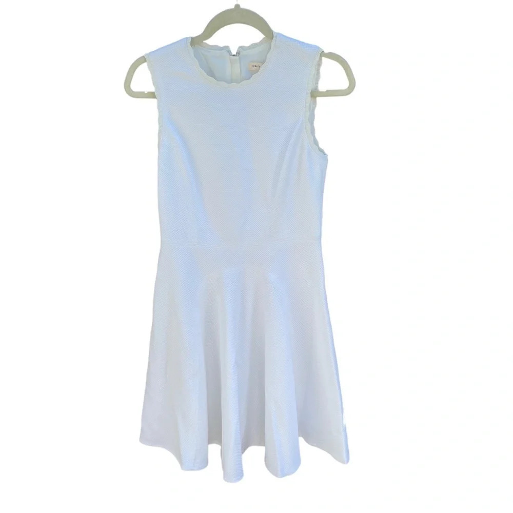 REBECCA TAYLOR WHITE SEERSUCKER FIT & FLARE DRESS